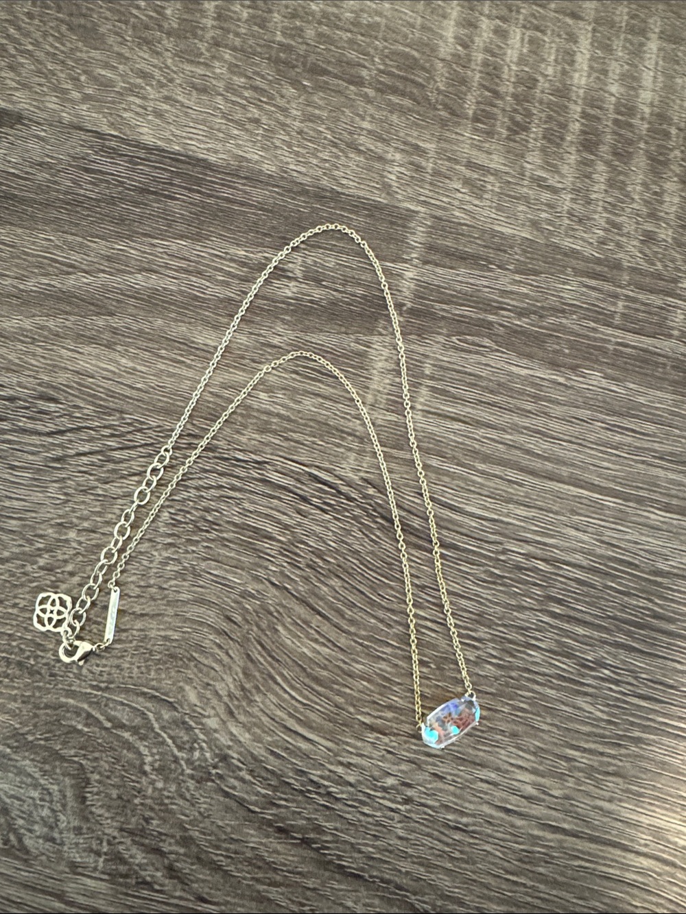 Kendra Scott Gold Necklace with Iridescent Crystal
